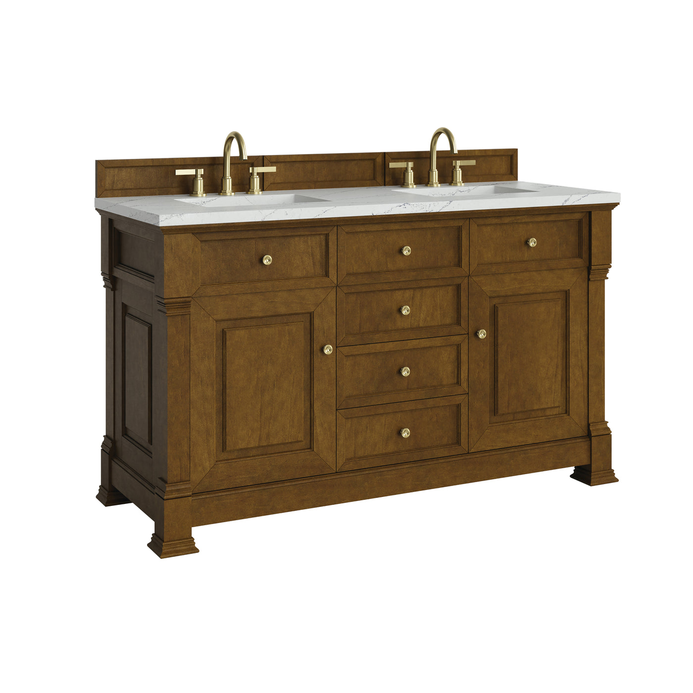 James Martin Brookfield 60" Double Bathroom Vanity, Honey Oak by James Martin