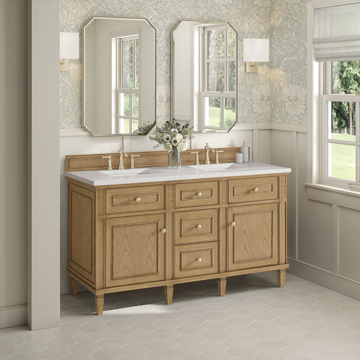 James Martin Lorelai 60" Double Bathroom Vanity, Light Natural Oak, view 31