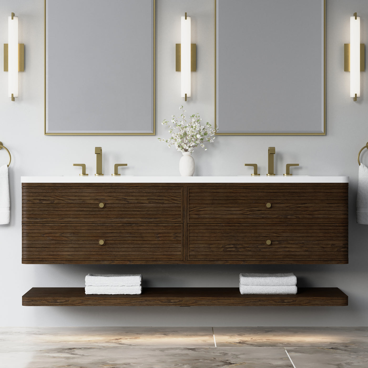 James Martin Allamari 72" Floating Double Bathroom Vanity, Sable by James Martin