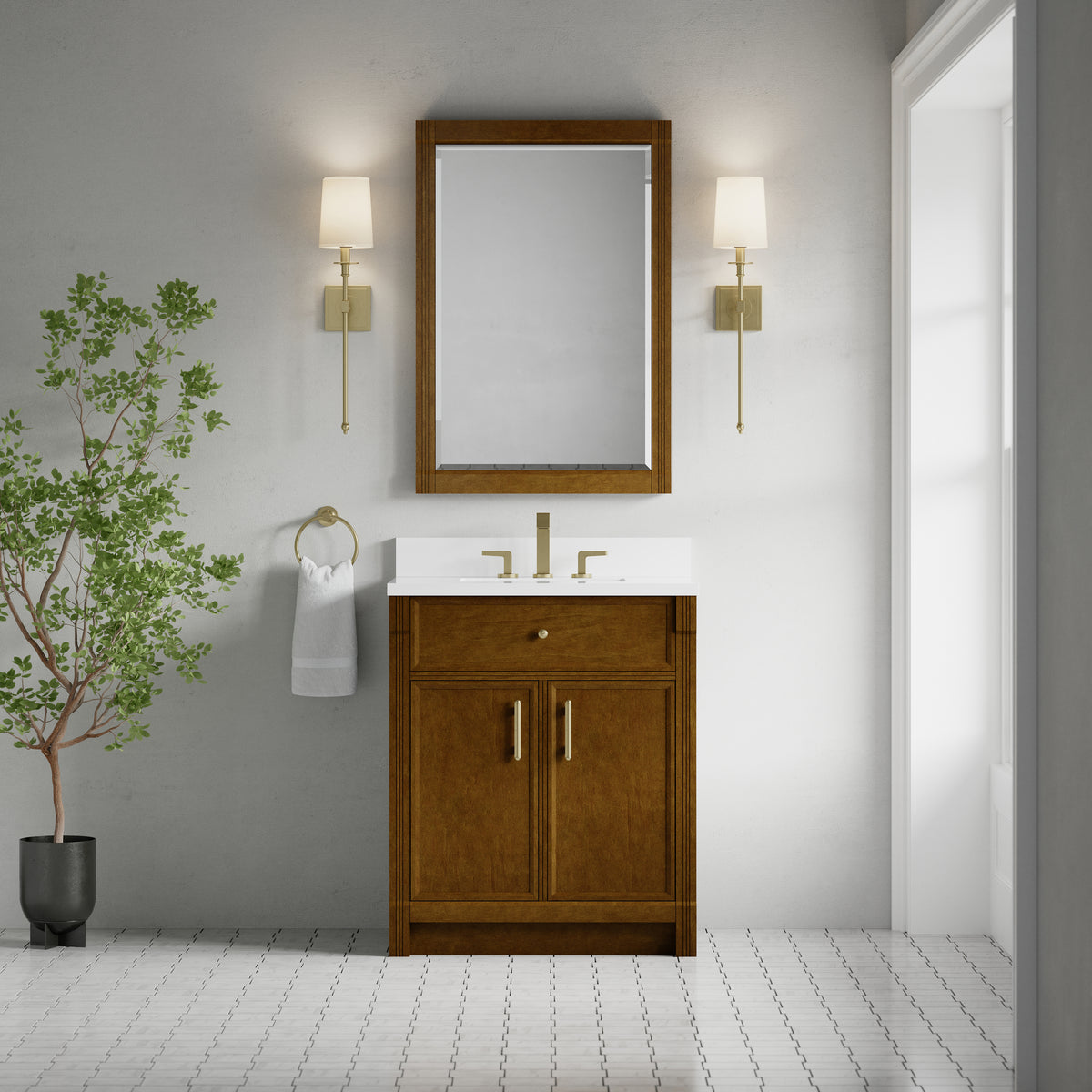 James Martin Bellshire 30" Single Bathroom Vanity, Honey Oak, view 33