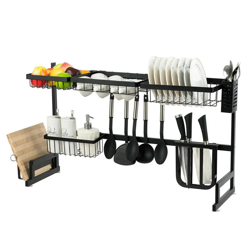 2 Tier Stainless Steel Over Sink Dish Drainer by DirectDeals