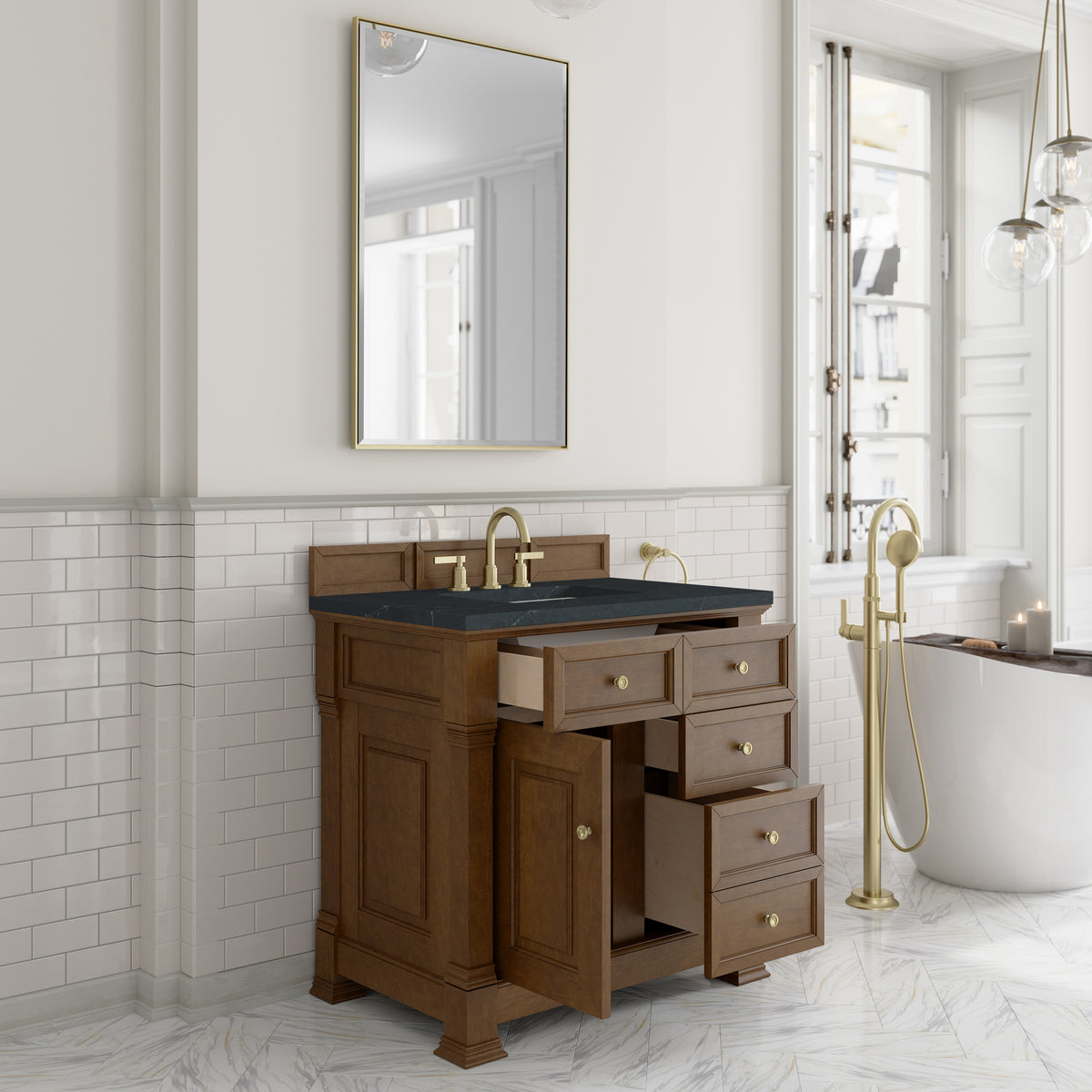James Martin Brookfield 36" Single Bathroom Vanity, Honey Oak, view 32