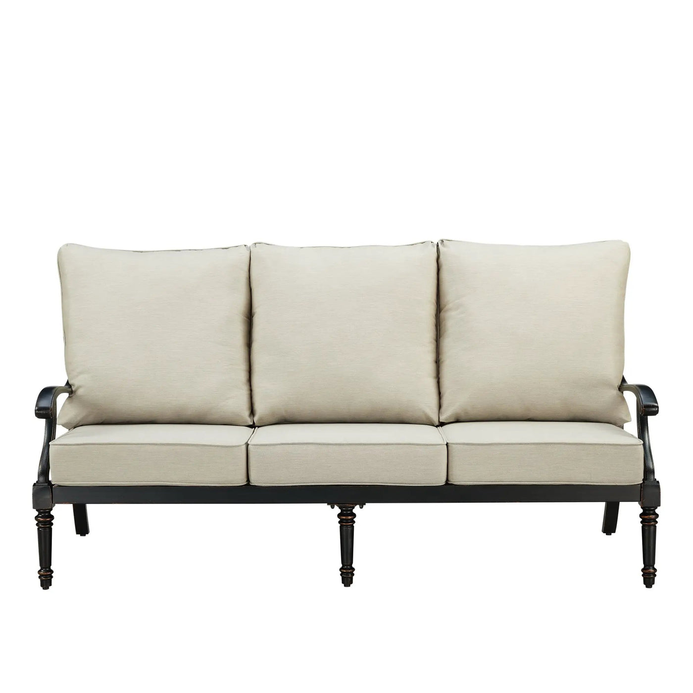 Black Aluminum Deep Seating Sofa with Cushions by Sharicks
