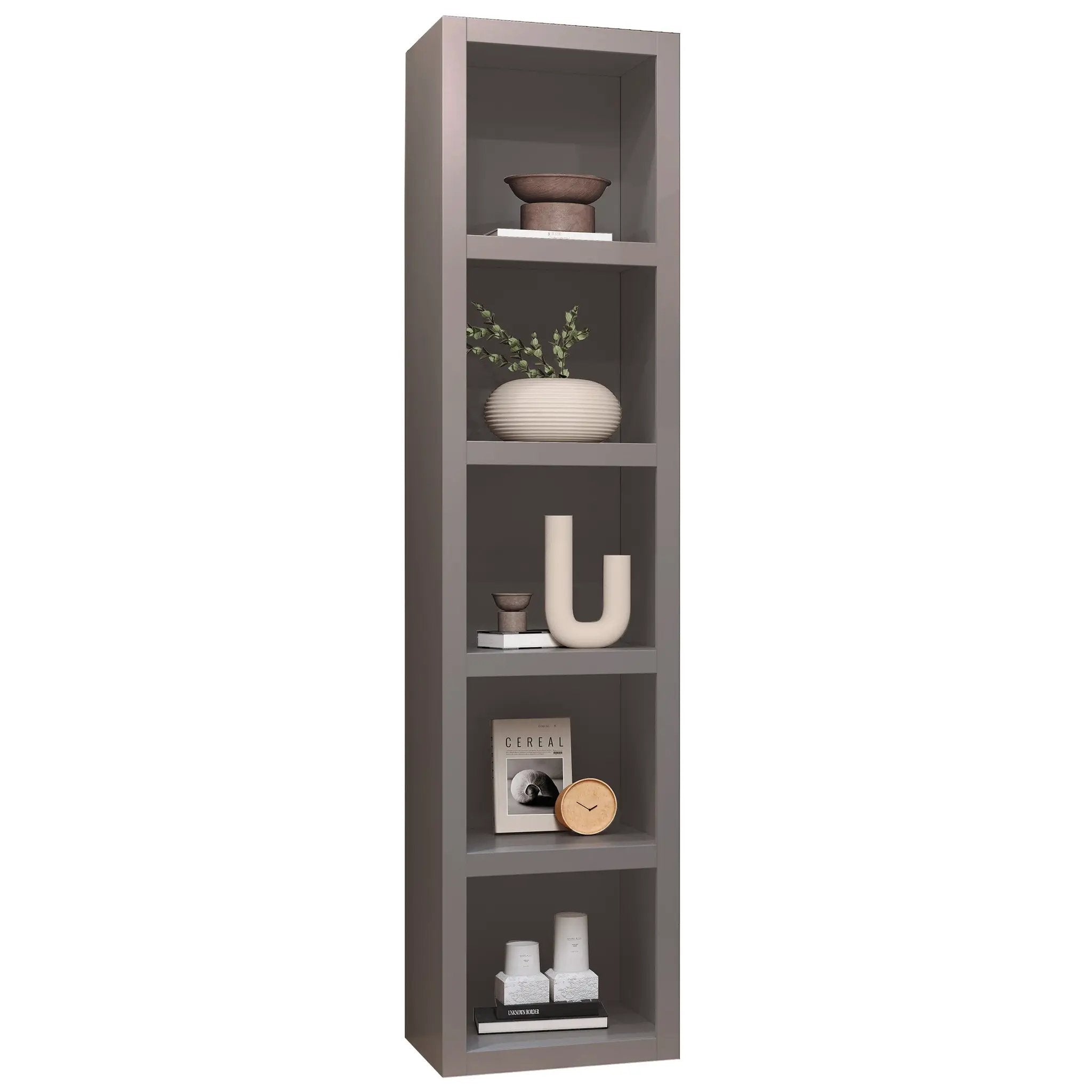 Grey 84-in Tall Wooden Bookcase Shelf by Sharicks