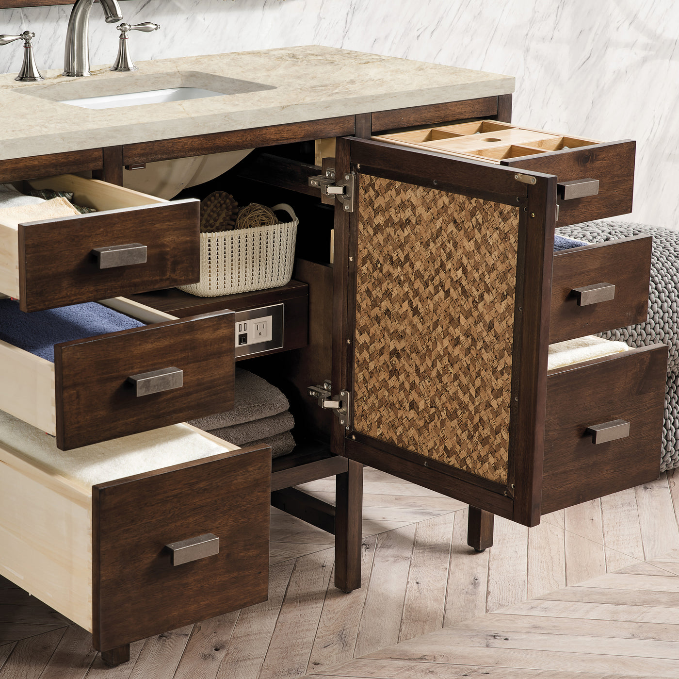 James Martin Addison 48" Single Bathroom Vanity, Mid-Century Acacia by James Martin