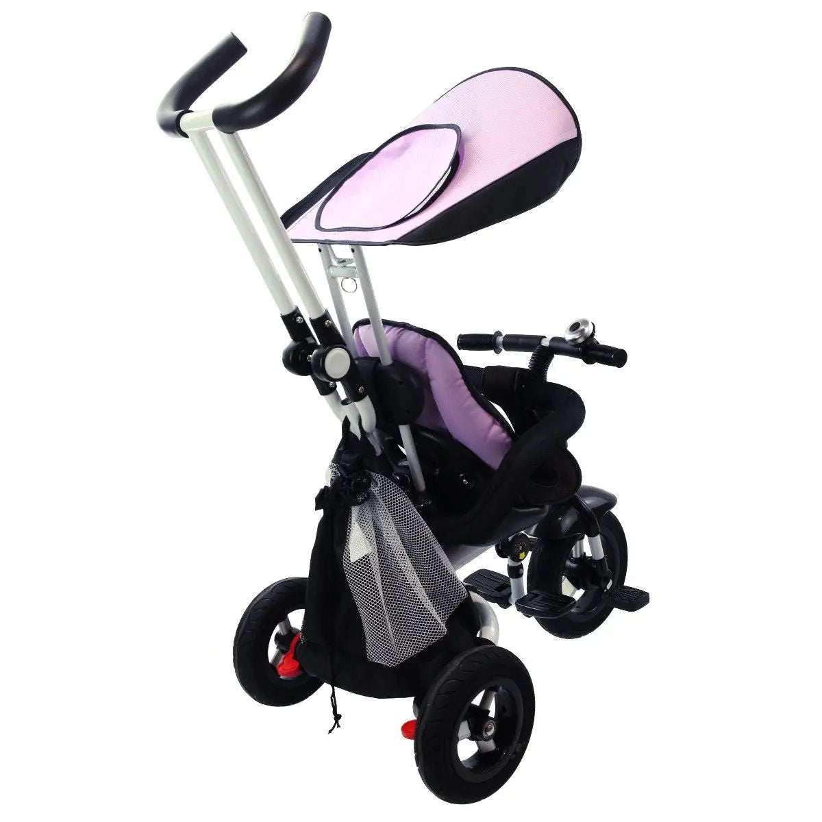 4-in-1 Detachable Learning Baby Tricycle Stroller w/ Canopy Bag-Pink by DirectDeals