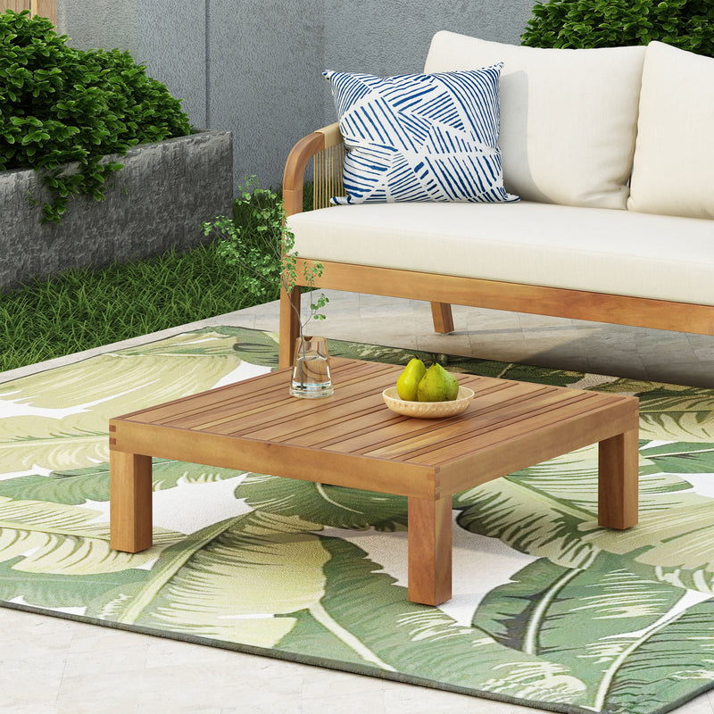 Oana/Brava Coffee Table with Acacia Wood Construction - Teak