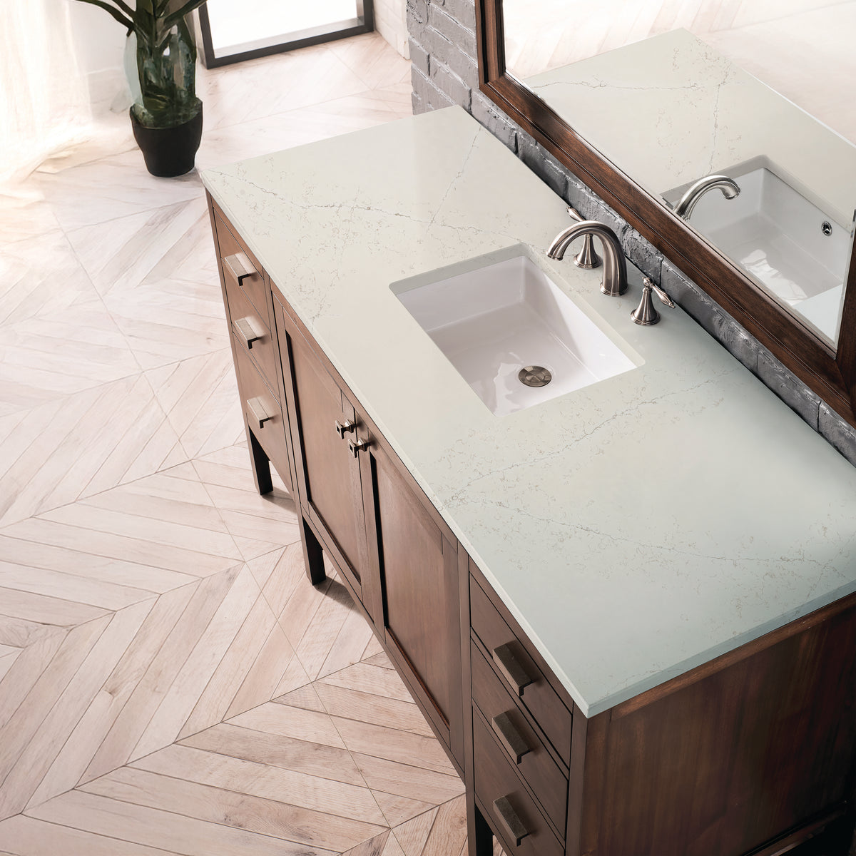 James Martin Addison 60" Single Bathroom Vanity, Mid-Century Acacia, view 40
