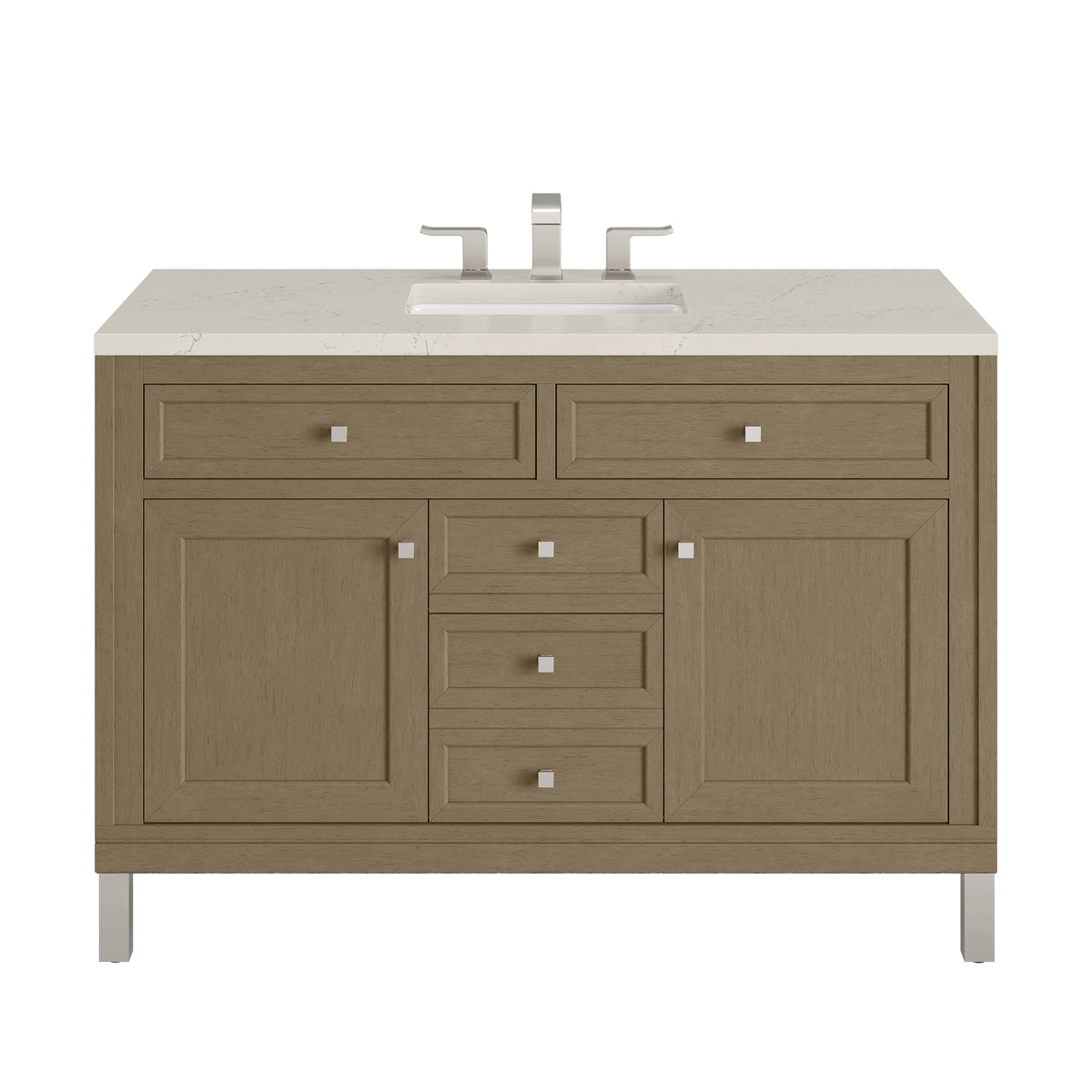 James Martin Chicago 48" Single Bathroom Vanity, Walnut Whisper with Siberian countertop
