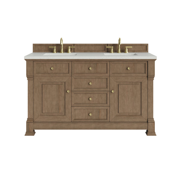 James Martin Brookfield 60" Double Bathroom Vanity, Pecan