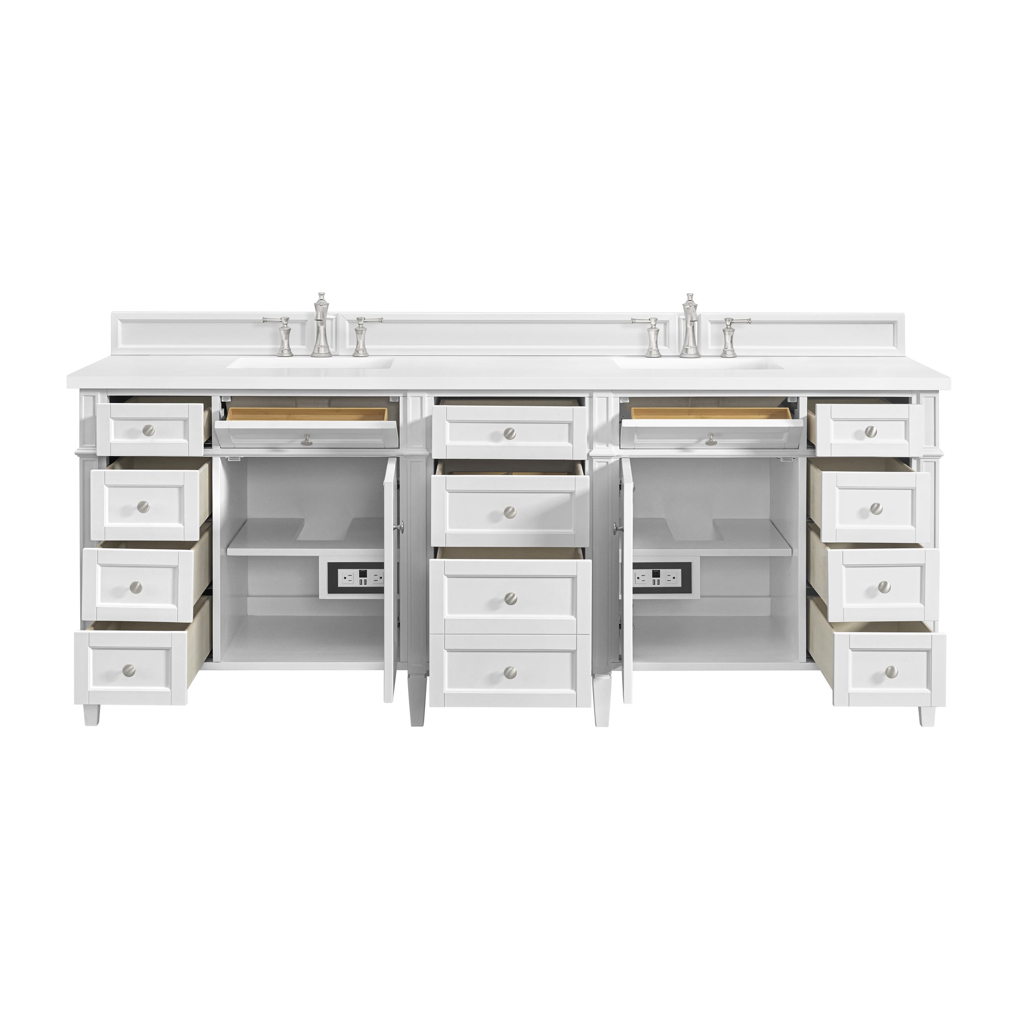 James Martin Brittany 84" Double Bathroom Vanity, Bright White by James Martin