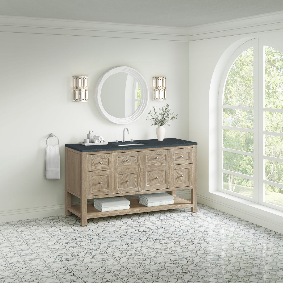 James Martin Breckenridge 60" Single Bathroom Vanity, Whitewashed Oak, view 33