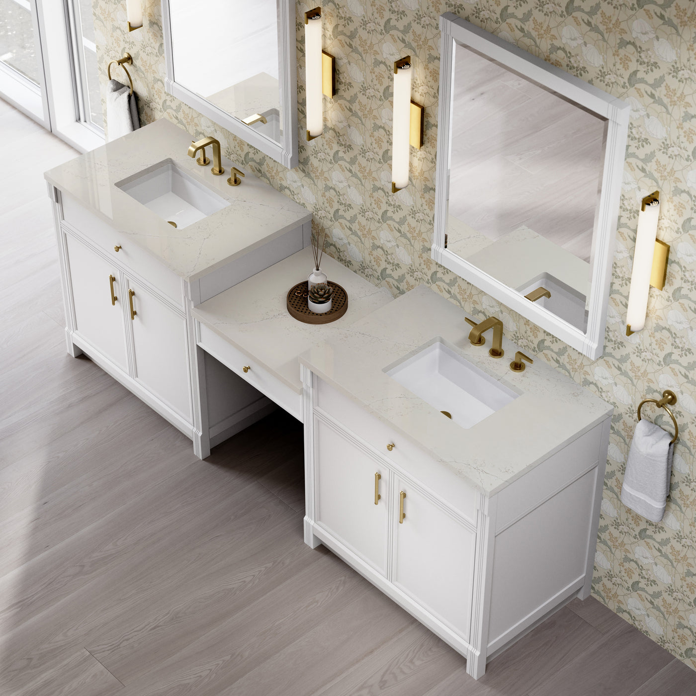 James Martin Bellshire 96" Double Bathroom Vanity, Bright White, view 39