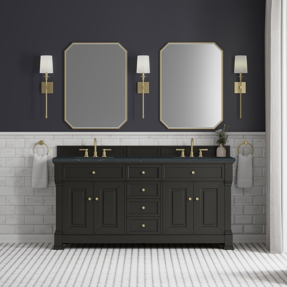James Martin Brookfield 72" Double Bathroom Vanity, Black Onyx, view 35