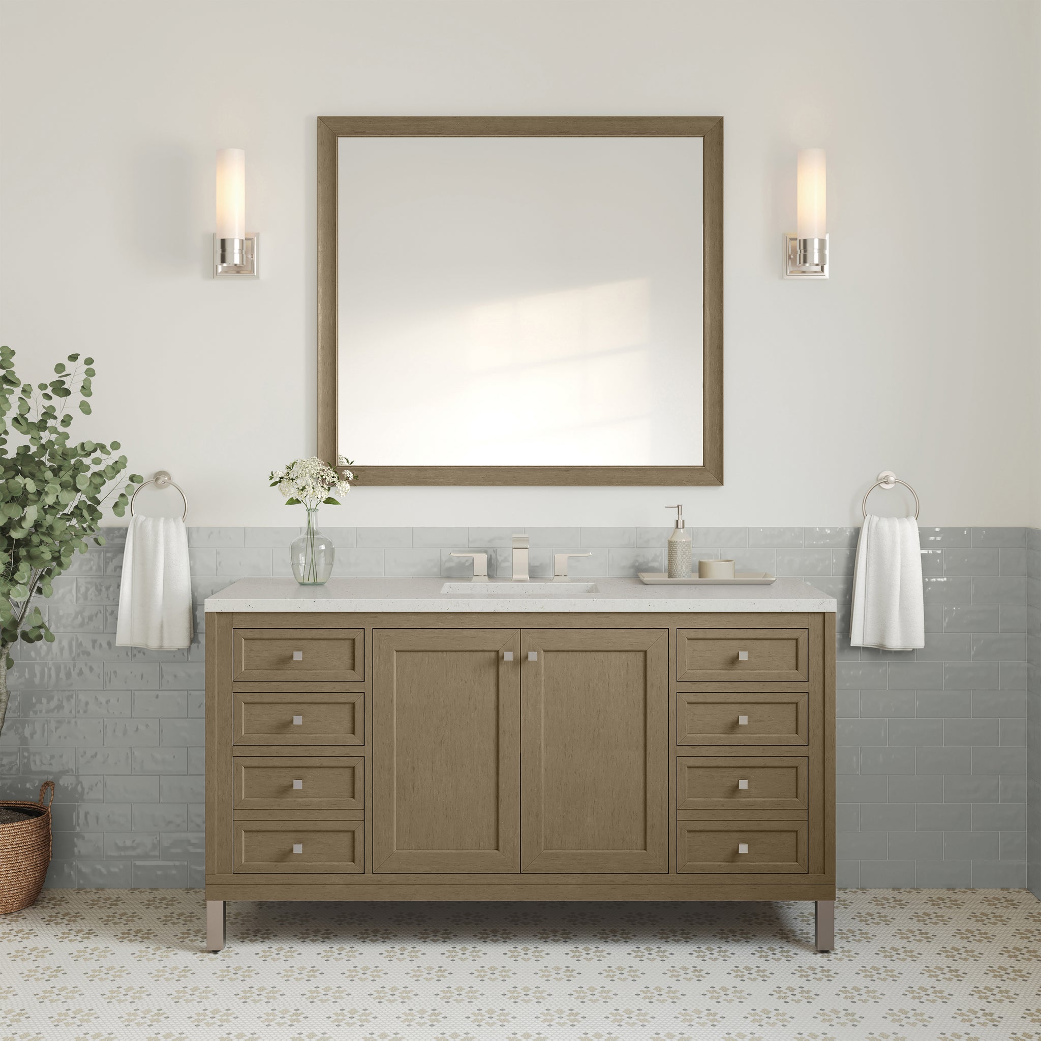 James Martin Chicago 60" Single Bathroom Vanity, Walnut Whisper by James Martin