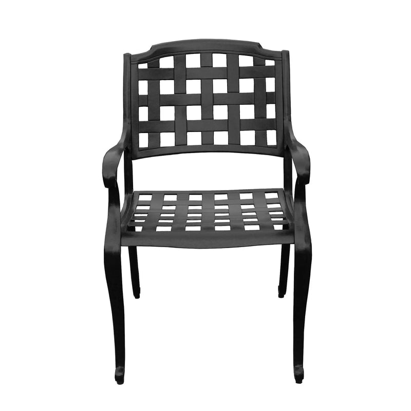 Outdoor Aluminum 7pc Black Rectangular Patio Dining Set and Six Chairs by Sharicks
