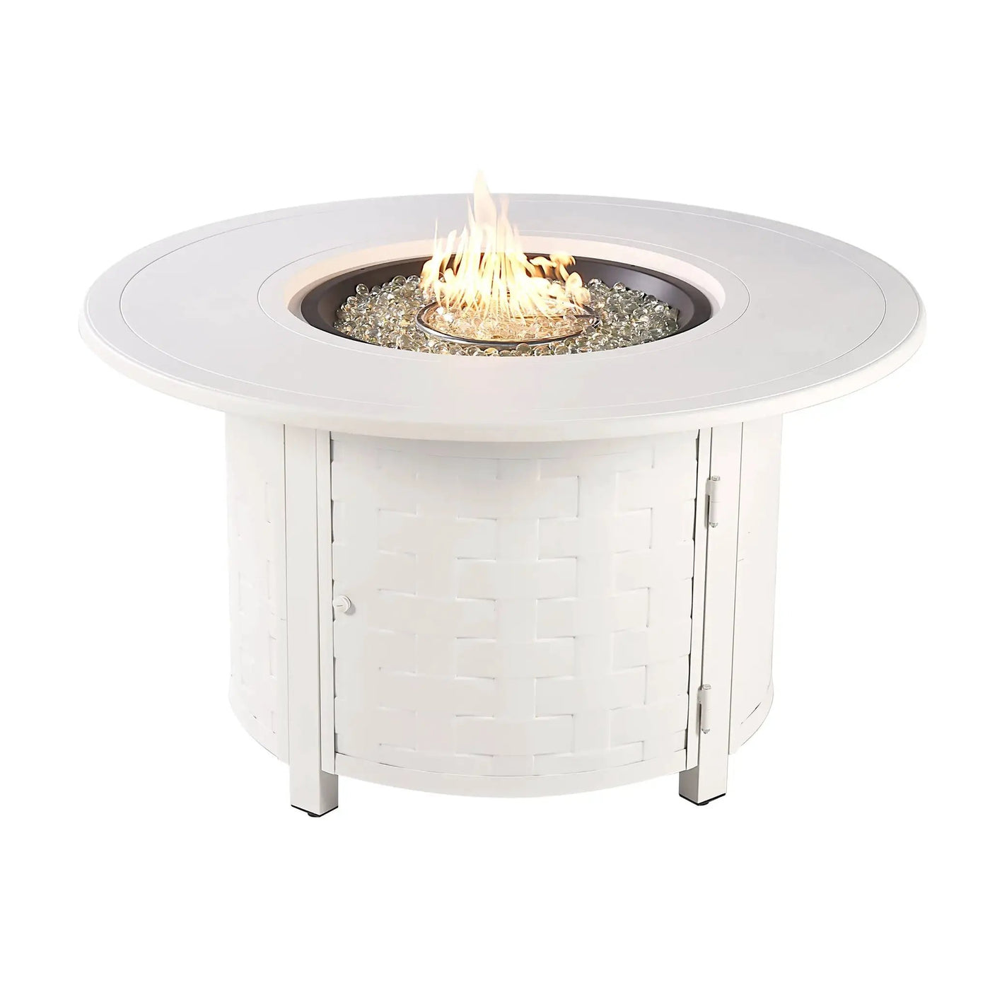 Aluminum 44-in Round Propane Fire Table with Beads, Covers and Lid by Sharicks