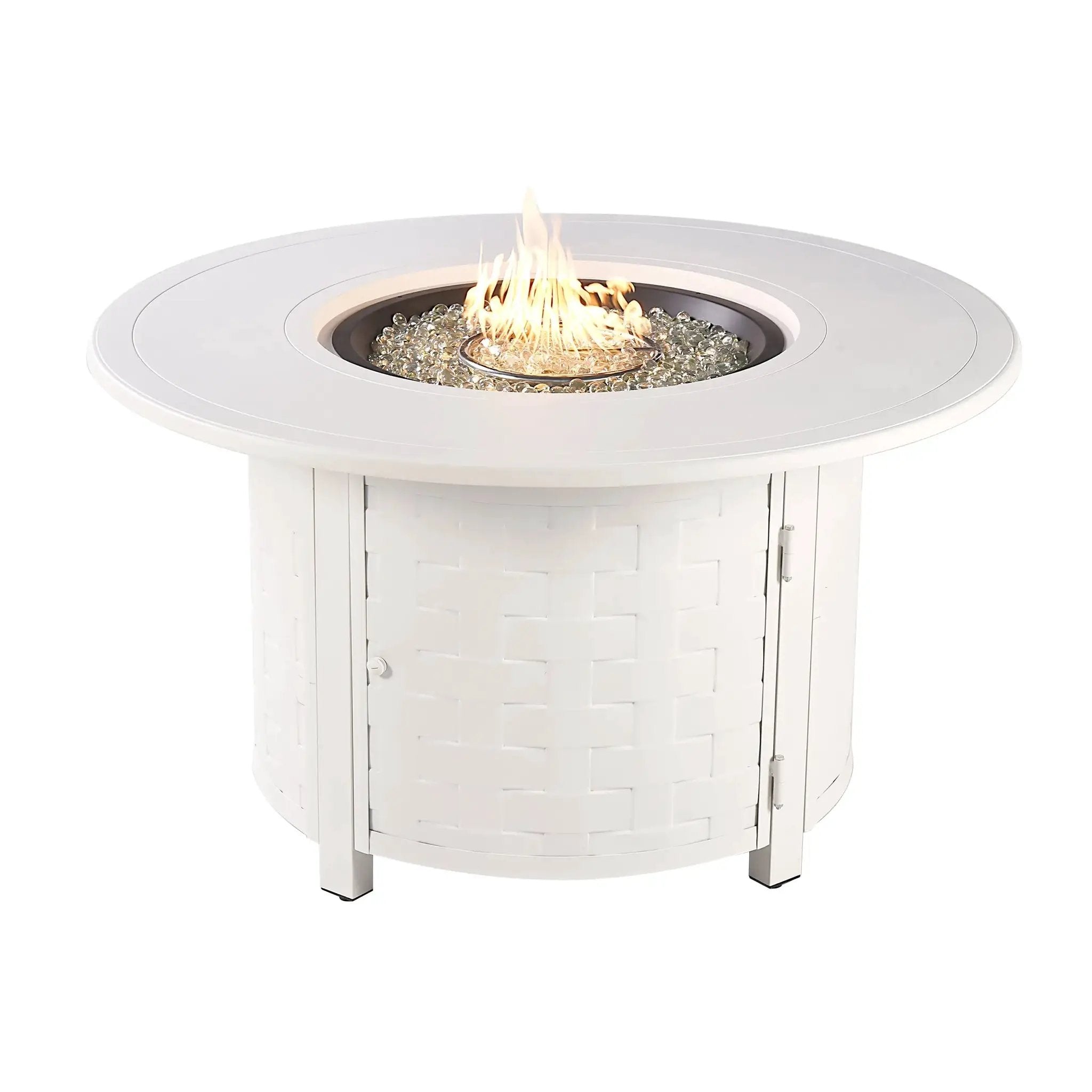 Aluminum 44-in Round Propane Fire Table with Beads, Covers and Lid by Sharicks