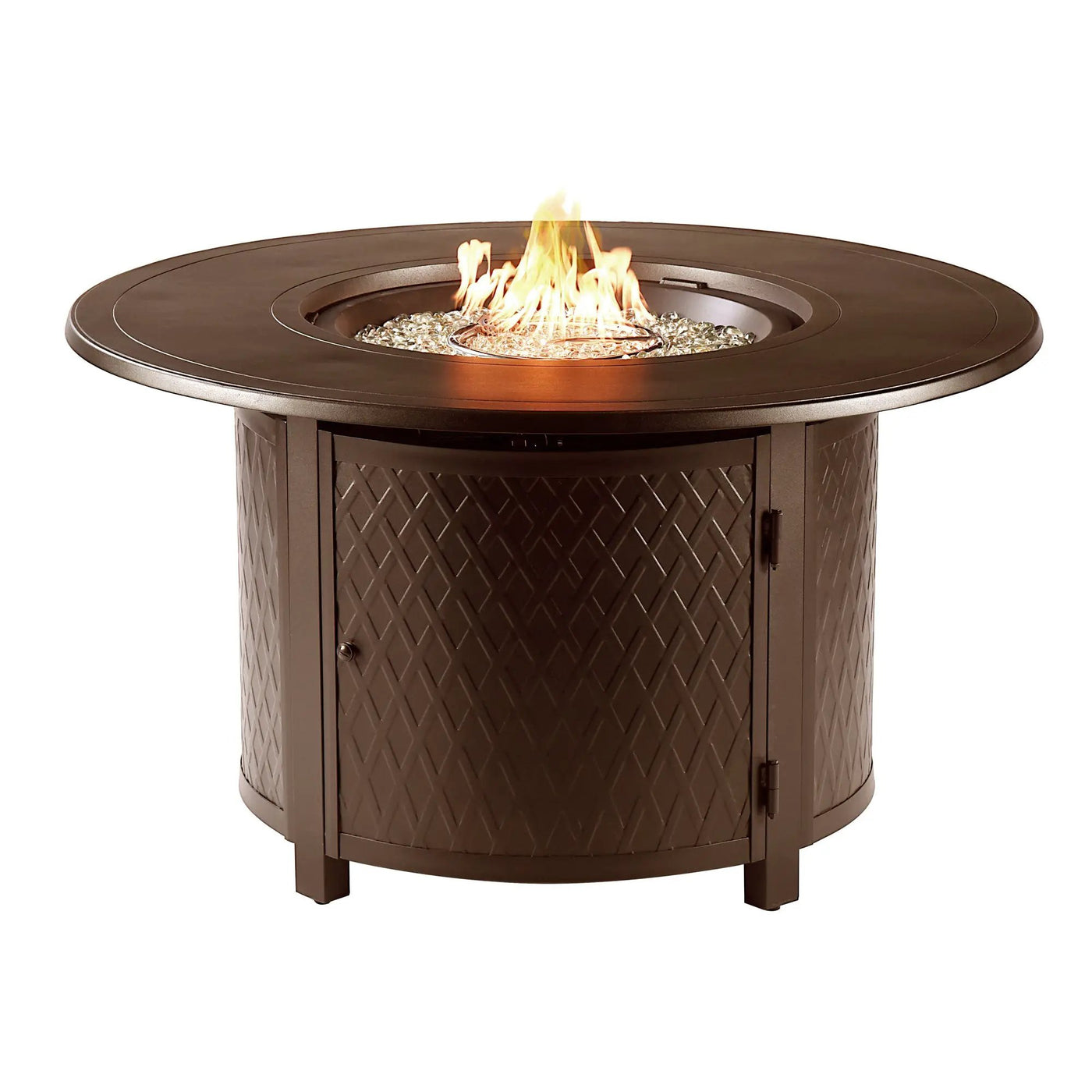 Aluminum 44-in Round Propane Fire Table with Beads, Covers and Lid by Sharicks