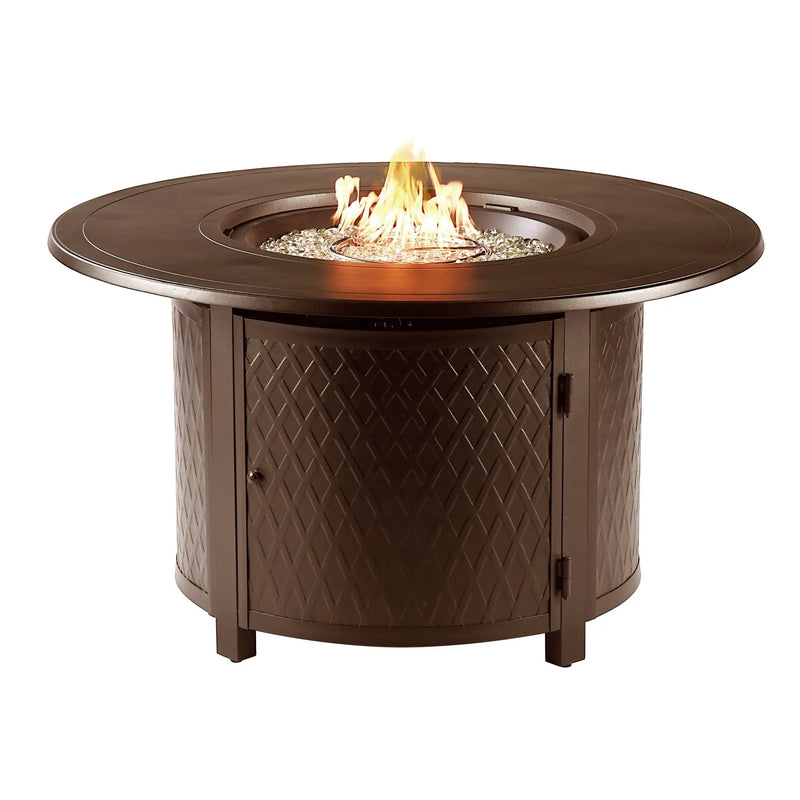 Aluminum 44-in Round Propane Fire Table with Beads, Covers and Lid by Sharicks