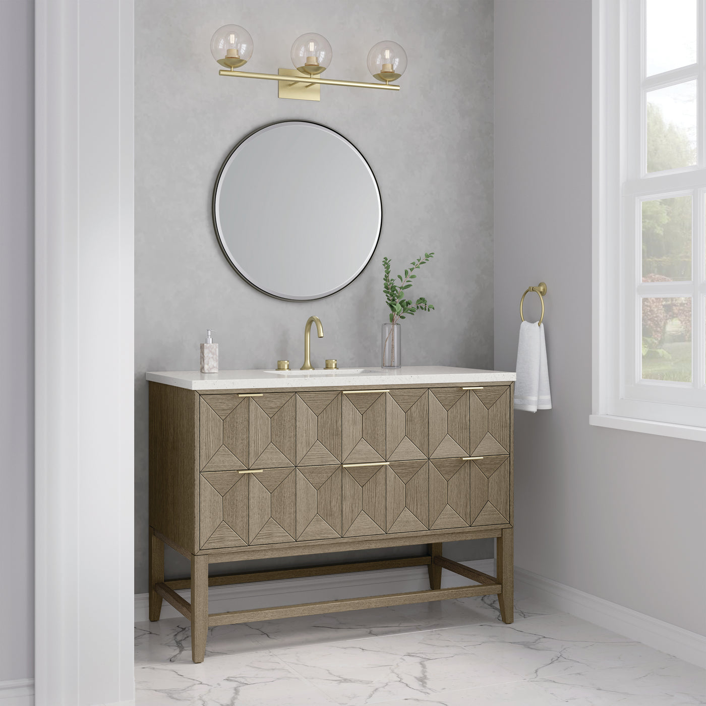 James Martin Emmeline 48" Single Bathroom Vanity, Pebble Oak by James Martin