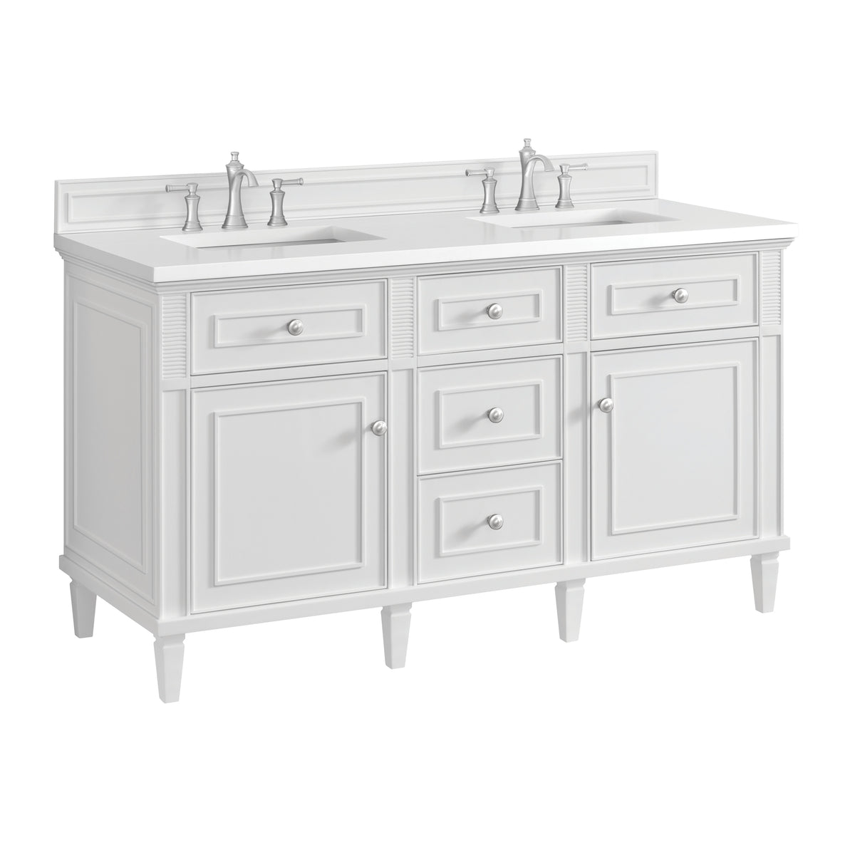 James Martin Lorelai 60" Double Bathroom Vanity, Bright White, view 22