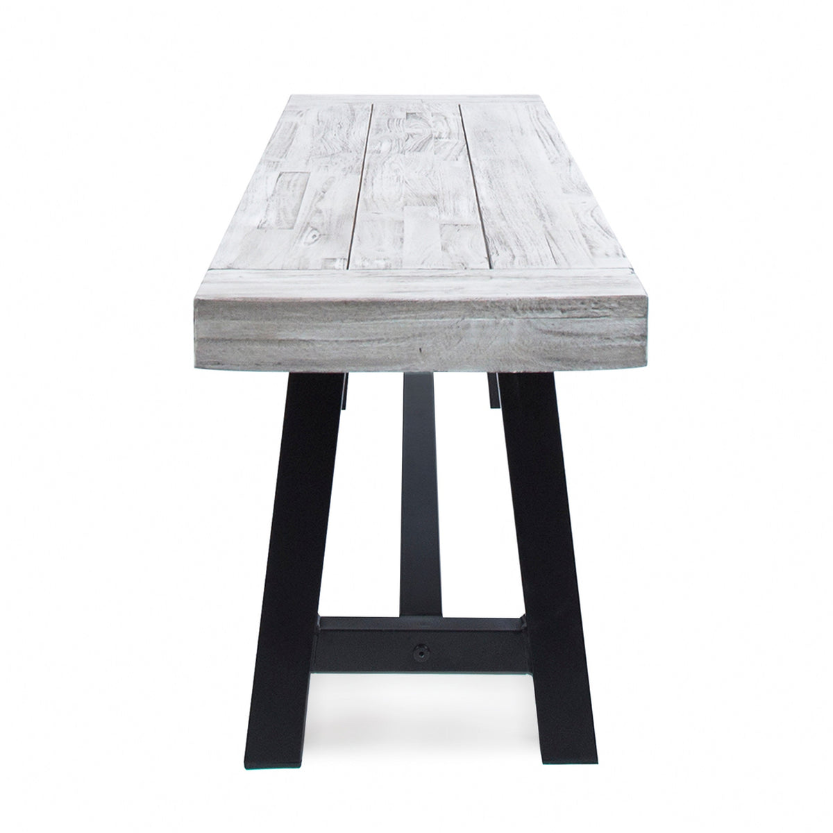 Sandblasted Acacia Wood Outdoor Carlisle Bench - Multiple Colors, photo 9 of 10