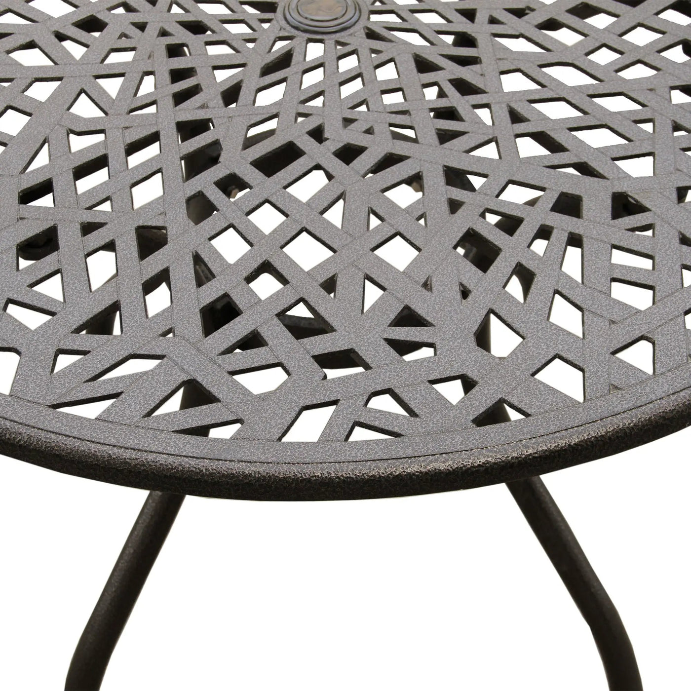 Modern Outdoor Mesh 48-in Aluminum Round Patio Dining Table by Sharicks