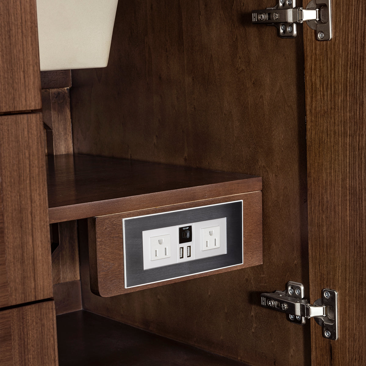 James Martin Amberly 60" Dual Mount Double Bathroom Vanity, Mid-Century Walnut, view 30