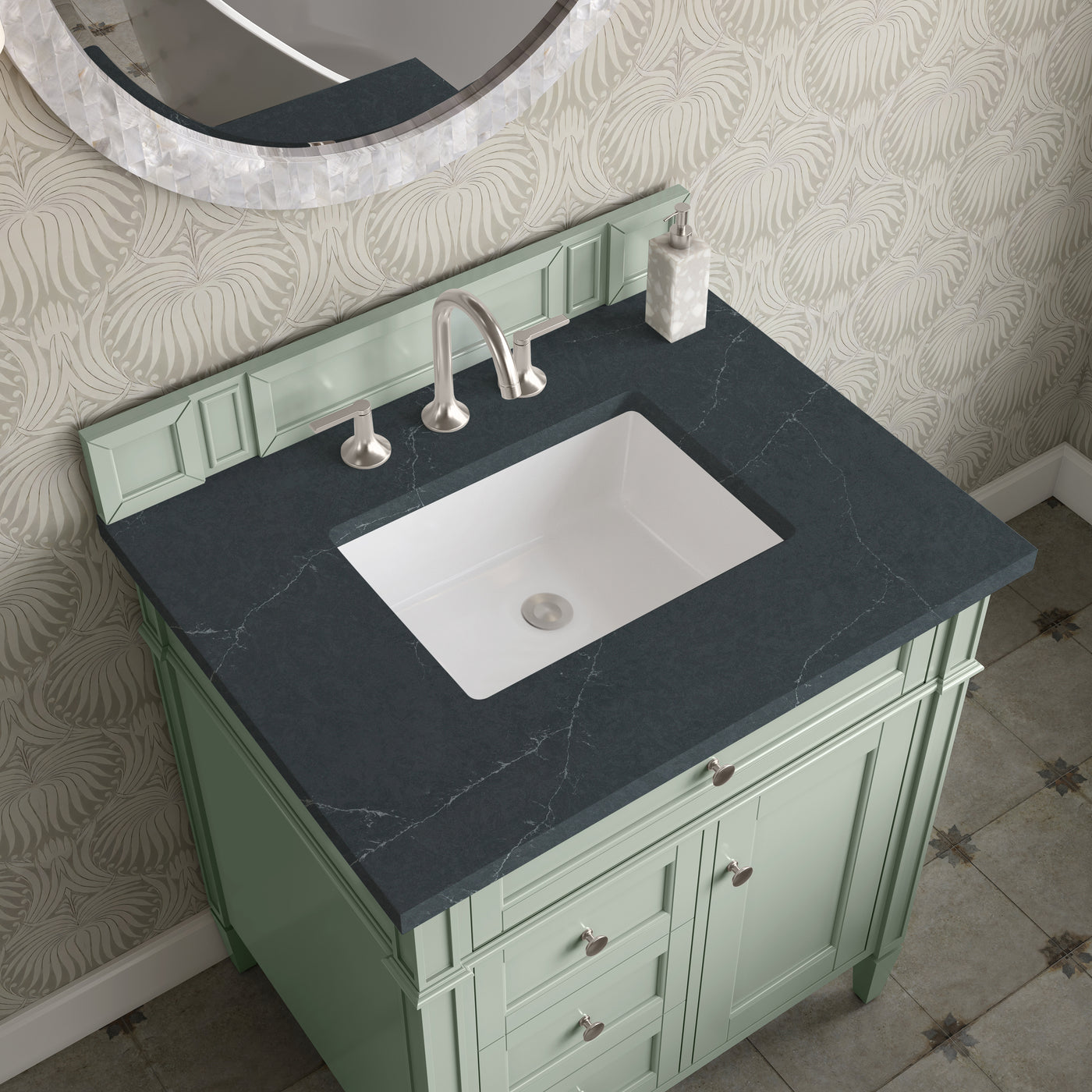 James Martin Brittany 30" Single Bathroom Vanity, Sage Green by James Martin