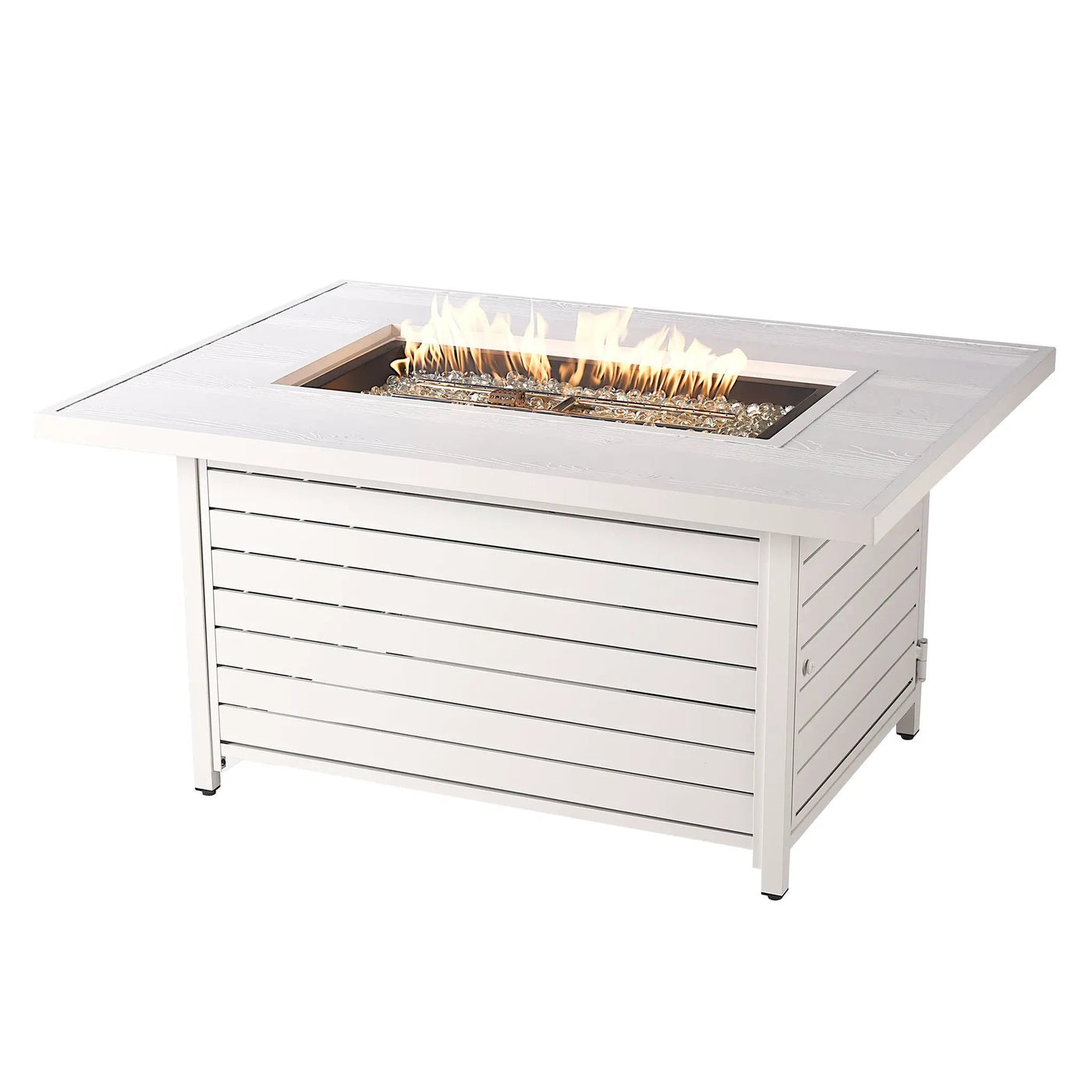 Aluminum 48-in Rectangular Propane Fire Table, Beads, Covers and Lid by Sharicks