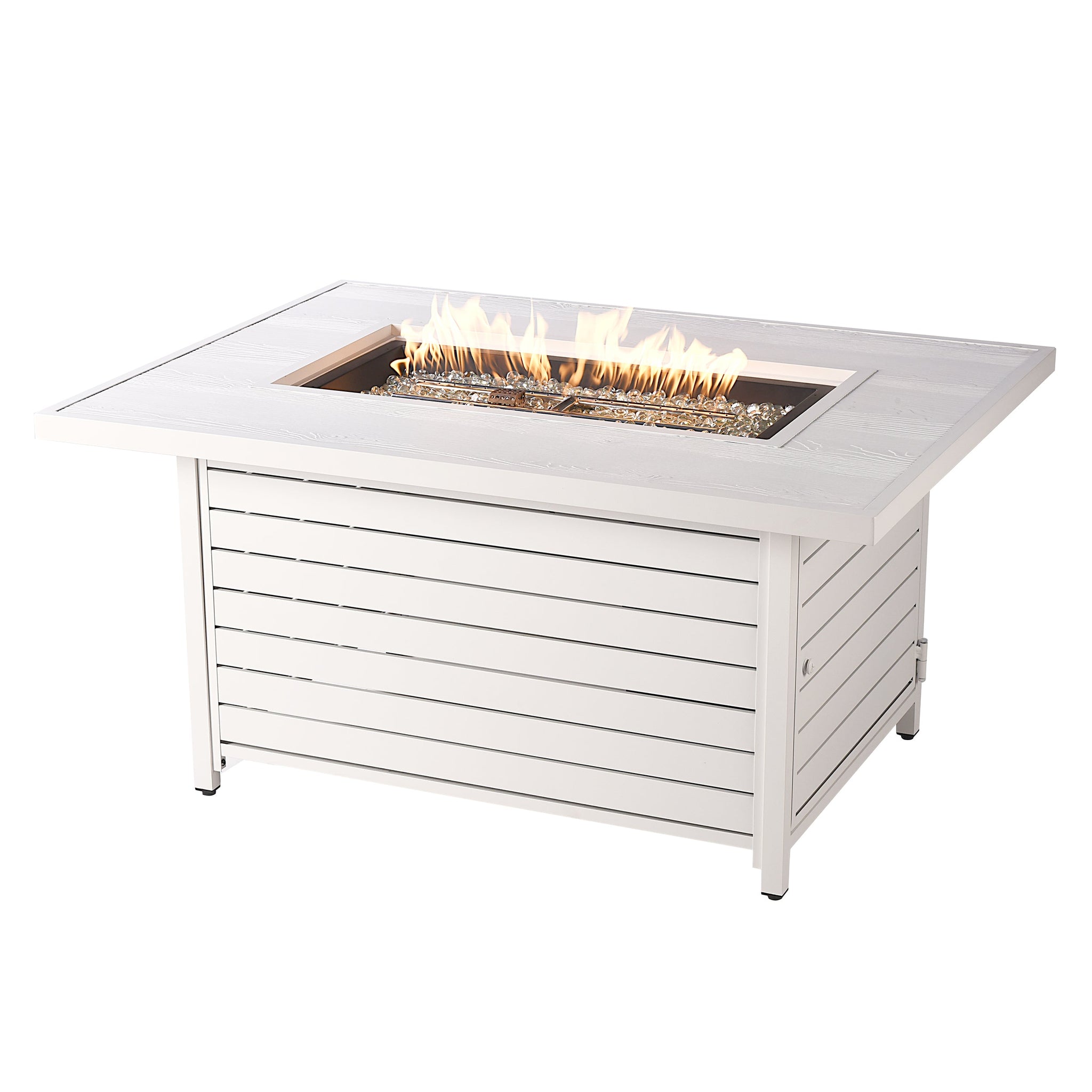 Aluminum 48-in Rectangular Propane Fire Table, Beads, Covers and Lid by Sharicks