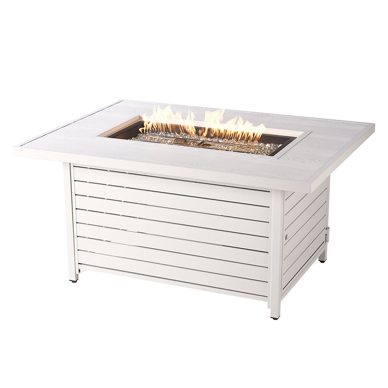 Aluminum 48-in Rectangular Propane Fire Table, Beads, Covers and Lid by Sharicks