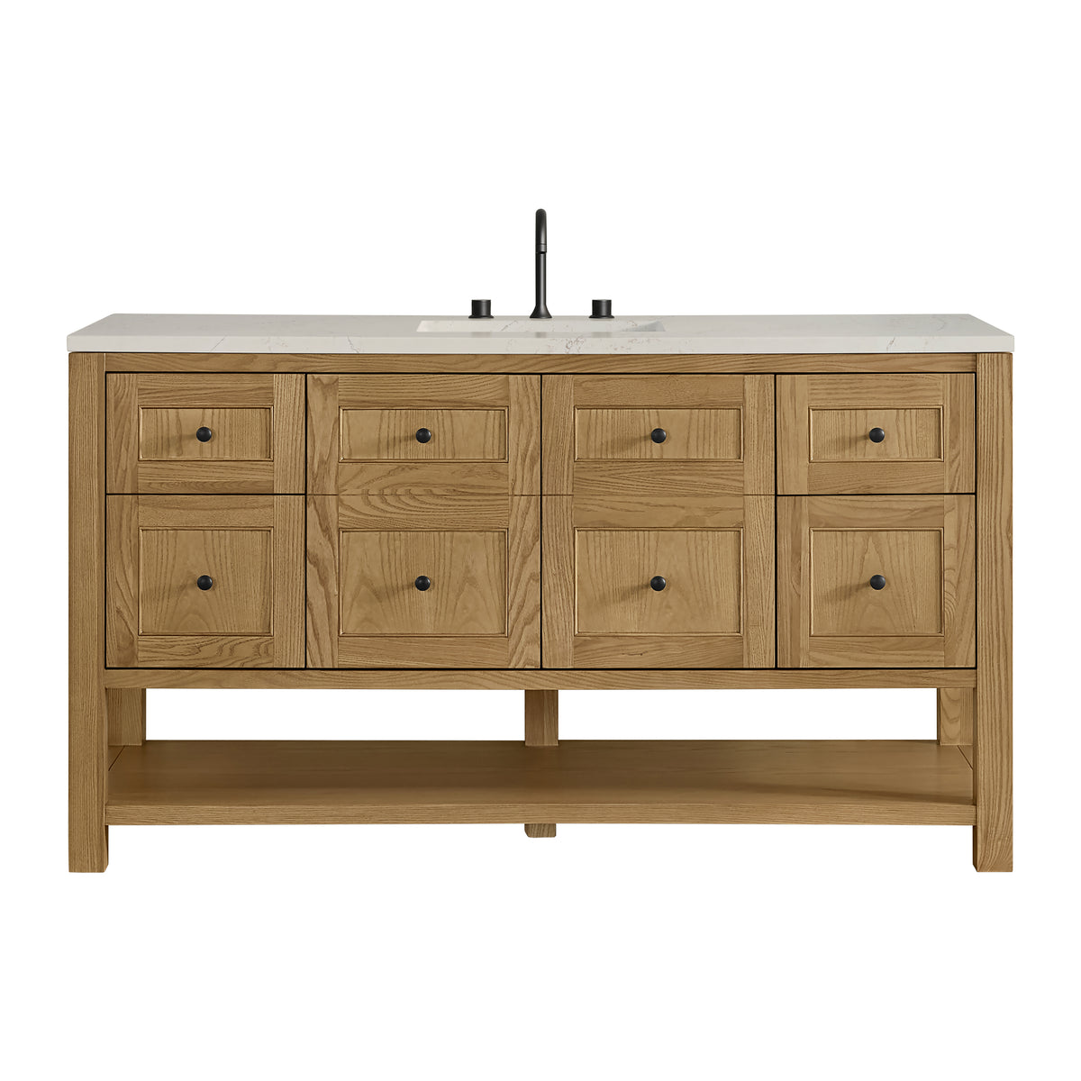 James Martin Breckenridge 60" Single Bathroom Vanity, Light Natural Oak with Siberian countertop