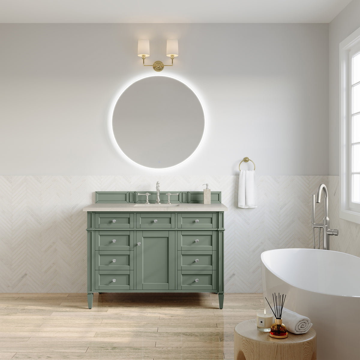 James Martin Brittany 48" Single Bathroom Vanity, Smokey Celadon, view 31