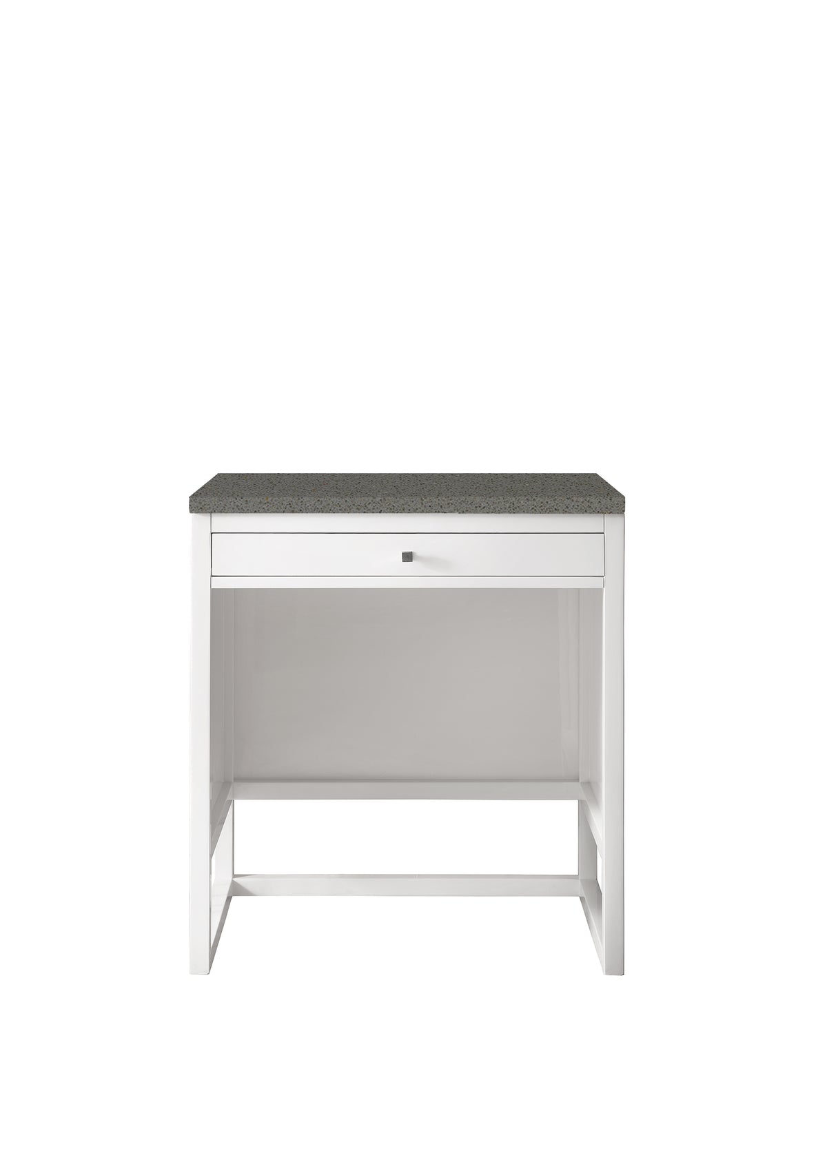 James Martin Athens 30" Countertop Unit, Glossy White with Grey Expo countertop