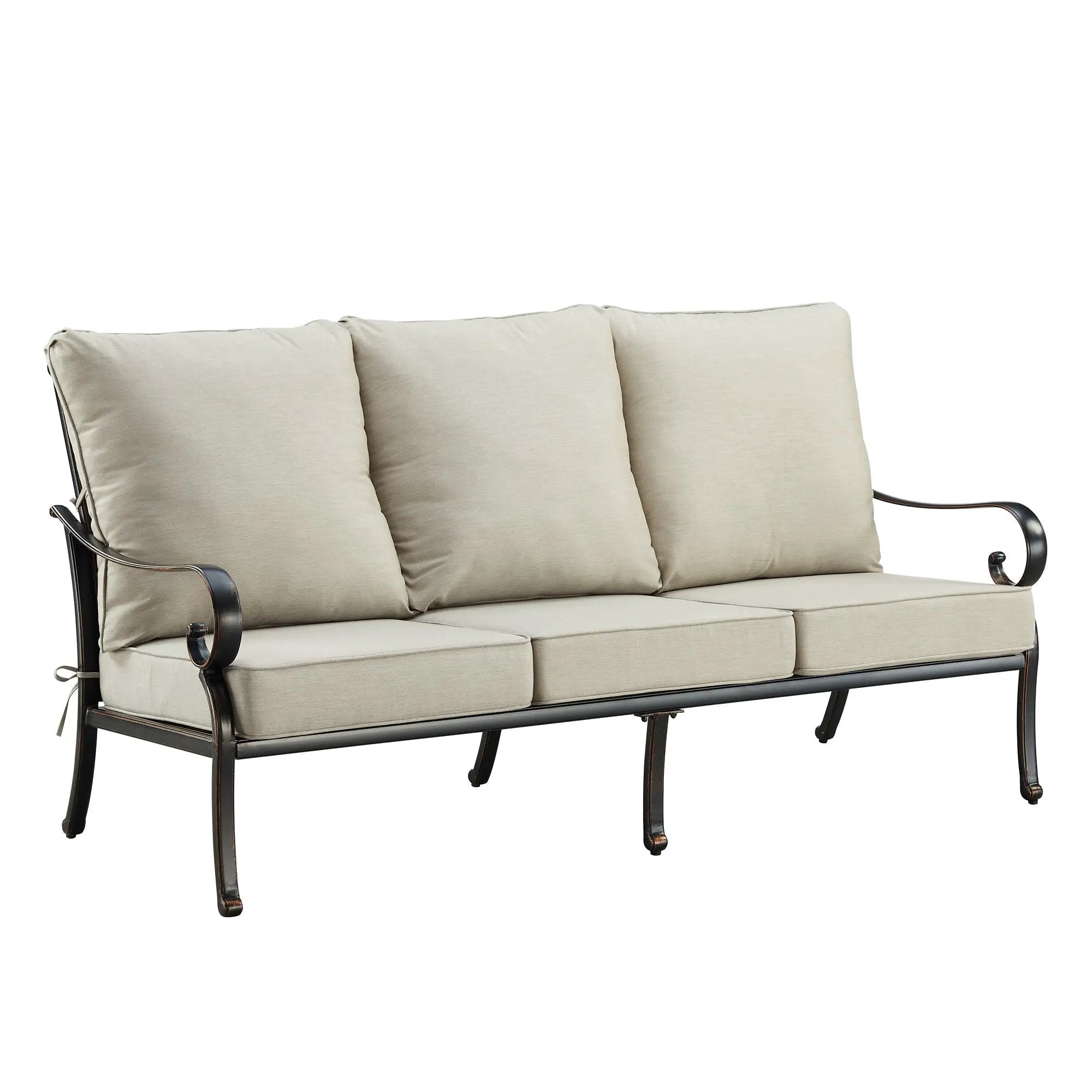 Black Aluminum Deep Seating Sofa with Cushions by Sharicks