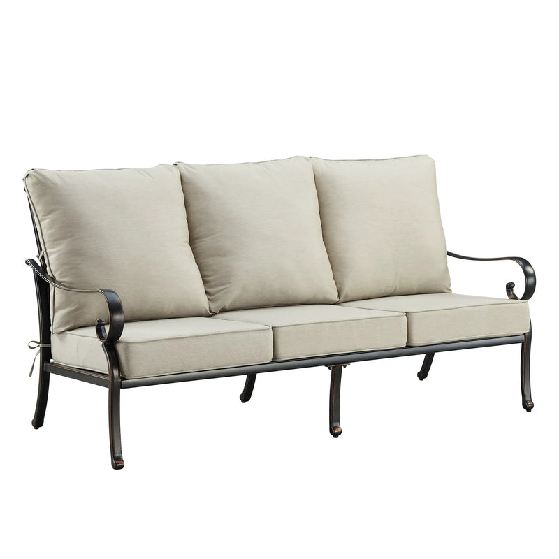 Black Aluminum Deep Seating Sofa with Cushions by Sharicks