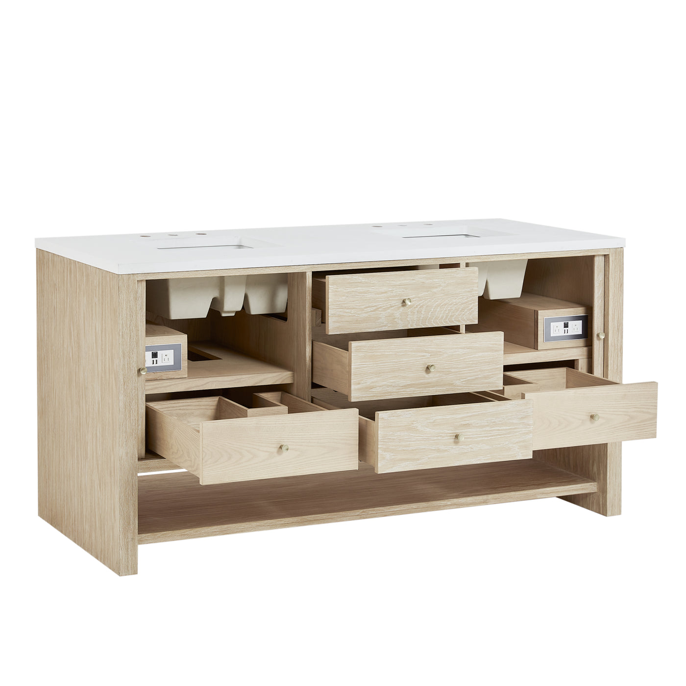 James Martin Marigot 72" Double Bathroom Vanity, Sunwashed Oak by James Martin