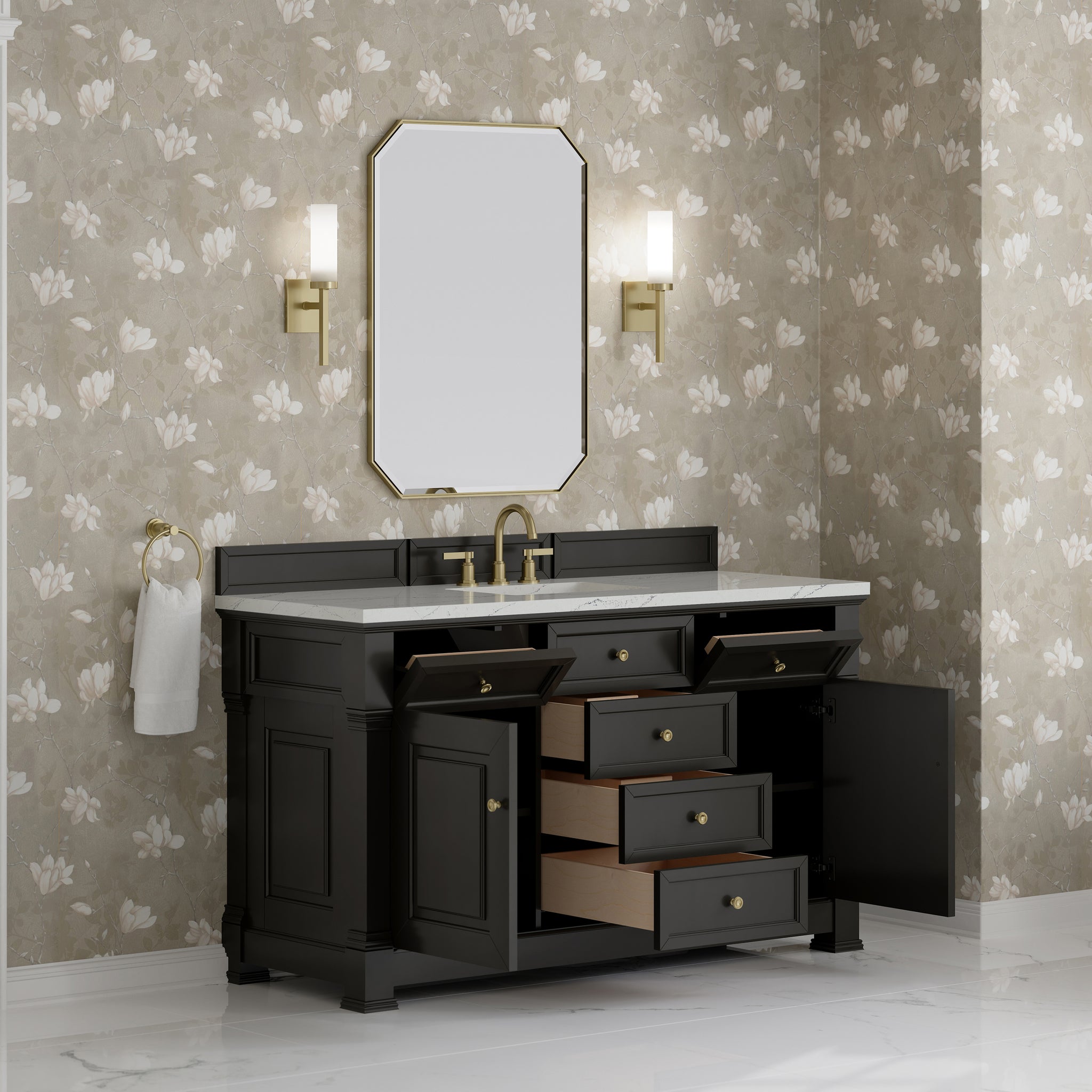 James Martin Brookfield 60" Single Bathroom Vanity, Black Onyx, view 40