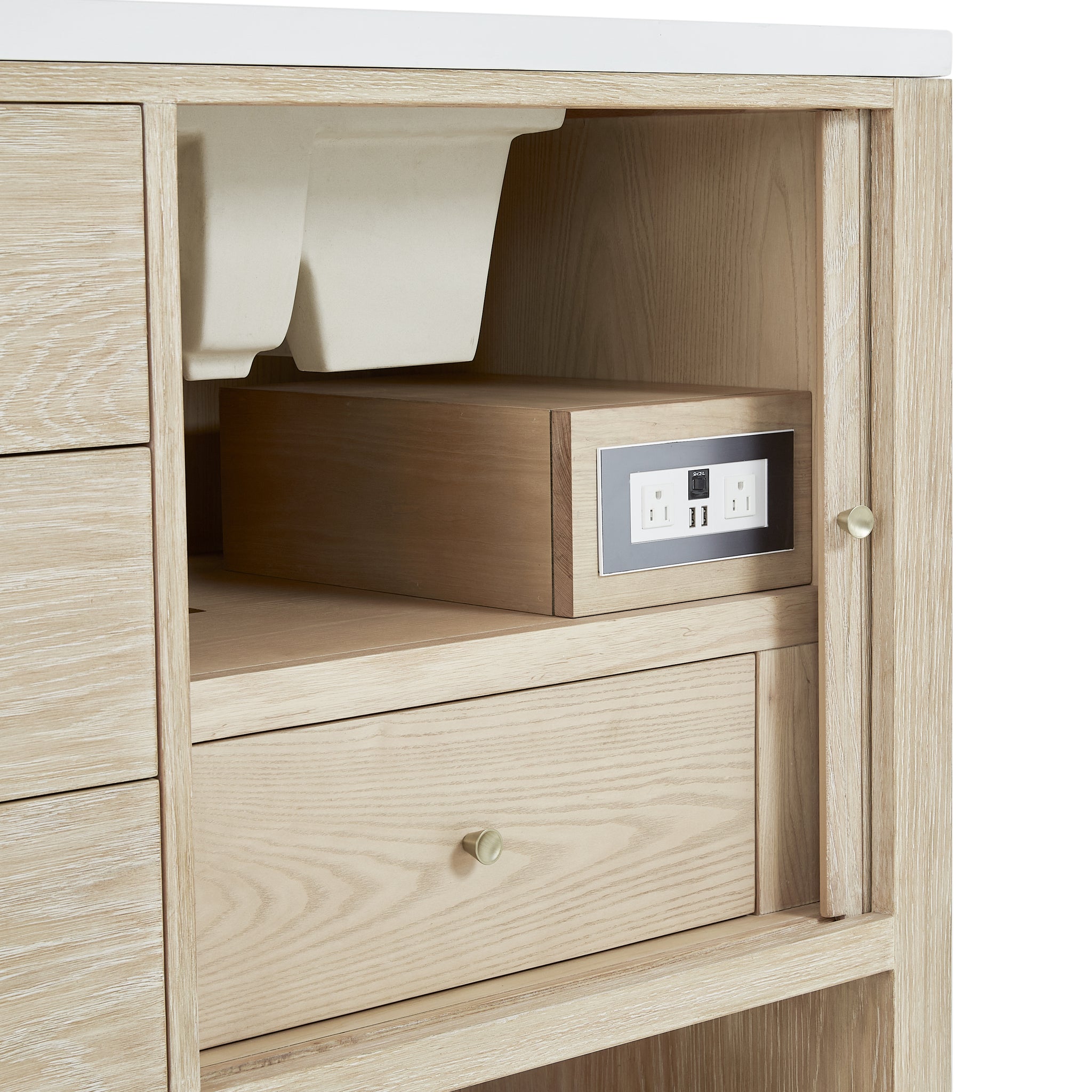 James Martin Marigot 72" Double Bathroom Vanity, Sunwashed Oak by James Martin