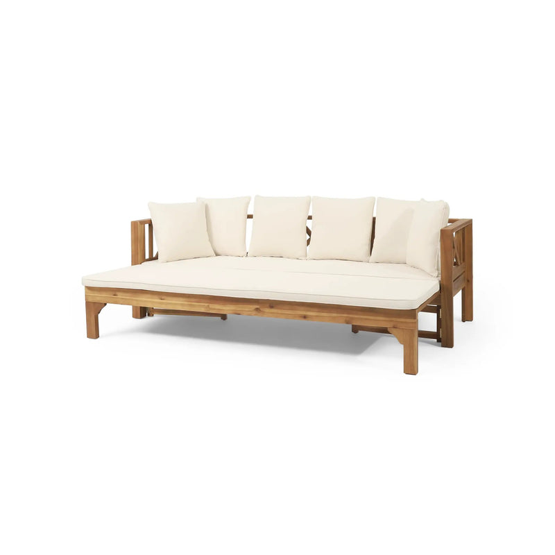 Outdoor Extendable Acacia Wood 3 Seater Sofa by HouseOfZazla
