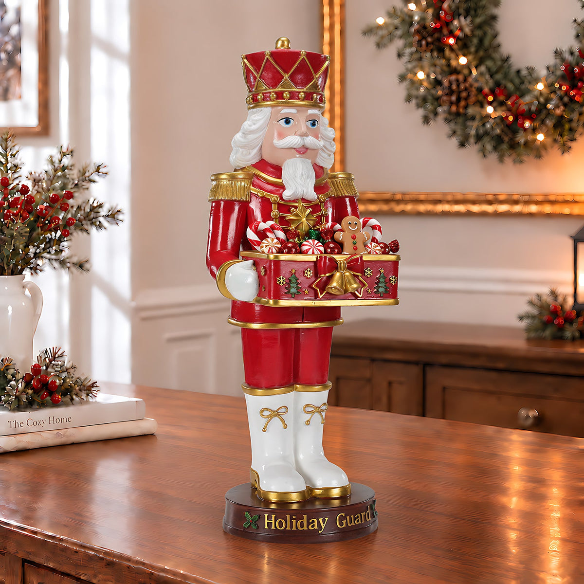 Christmas Nutcracker Soldier Statue with Serving Tray, photo 10 of 10