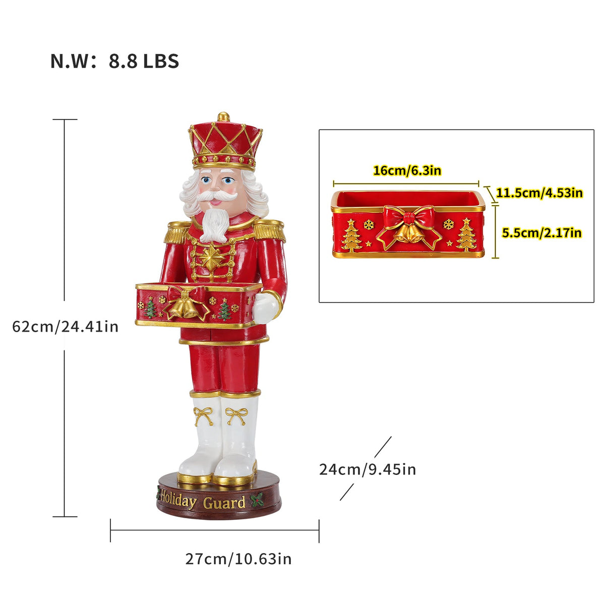 Christmas Nutcracker Soldier Statue with Serving Tray, photo 2 of 10