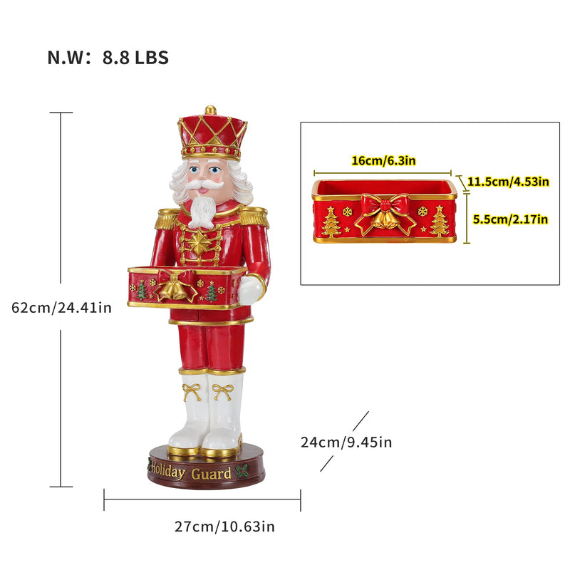 Christmas Nutcracker Soldier Statue with Serving Tray, photo 2 of 10