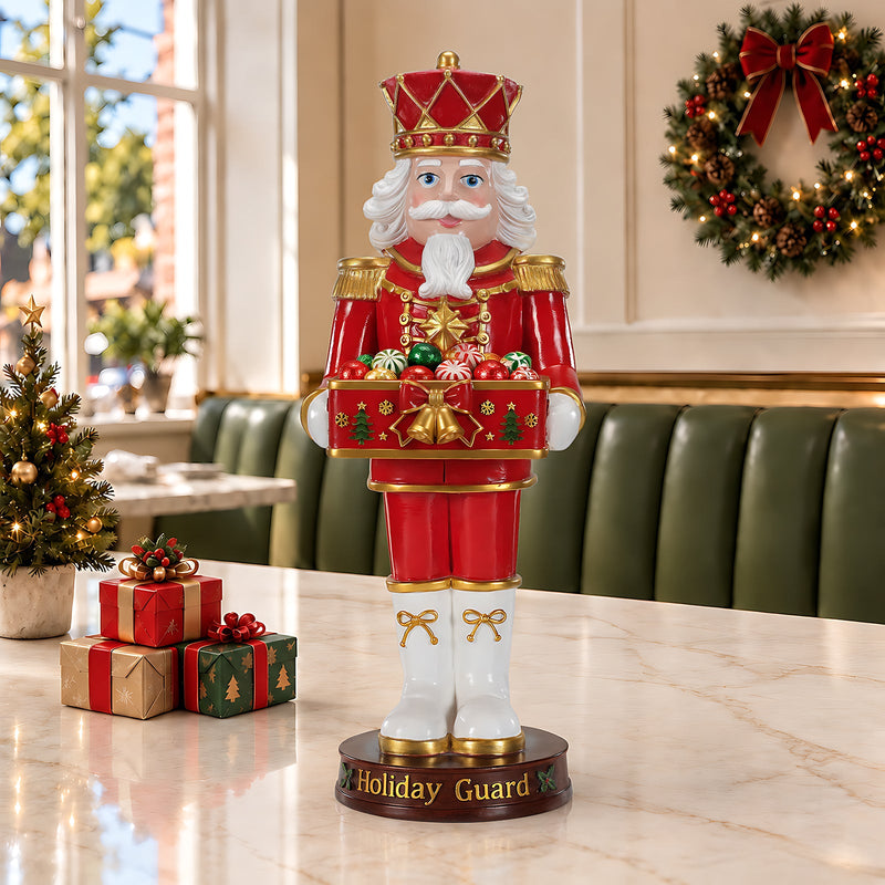 Christmas Nutcracker Soldier Statue with Serving Tray, photo 8 of 10