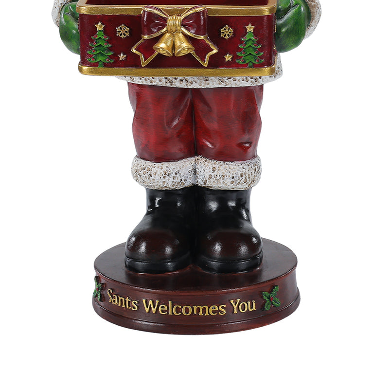Christmas Santa Claus Statue with Storage Tray, Holiday Tabletop Organizer, Candy Dish & Coffee Table Decor for Living Room, photo 5 of 10