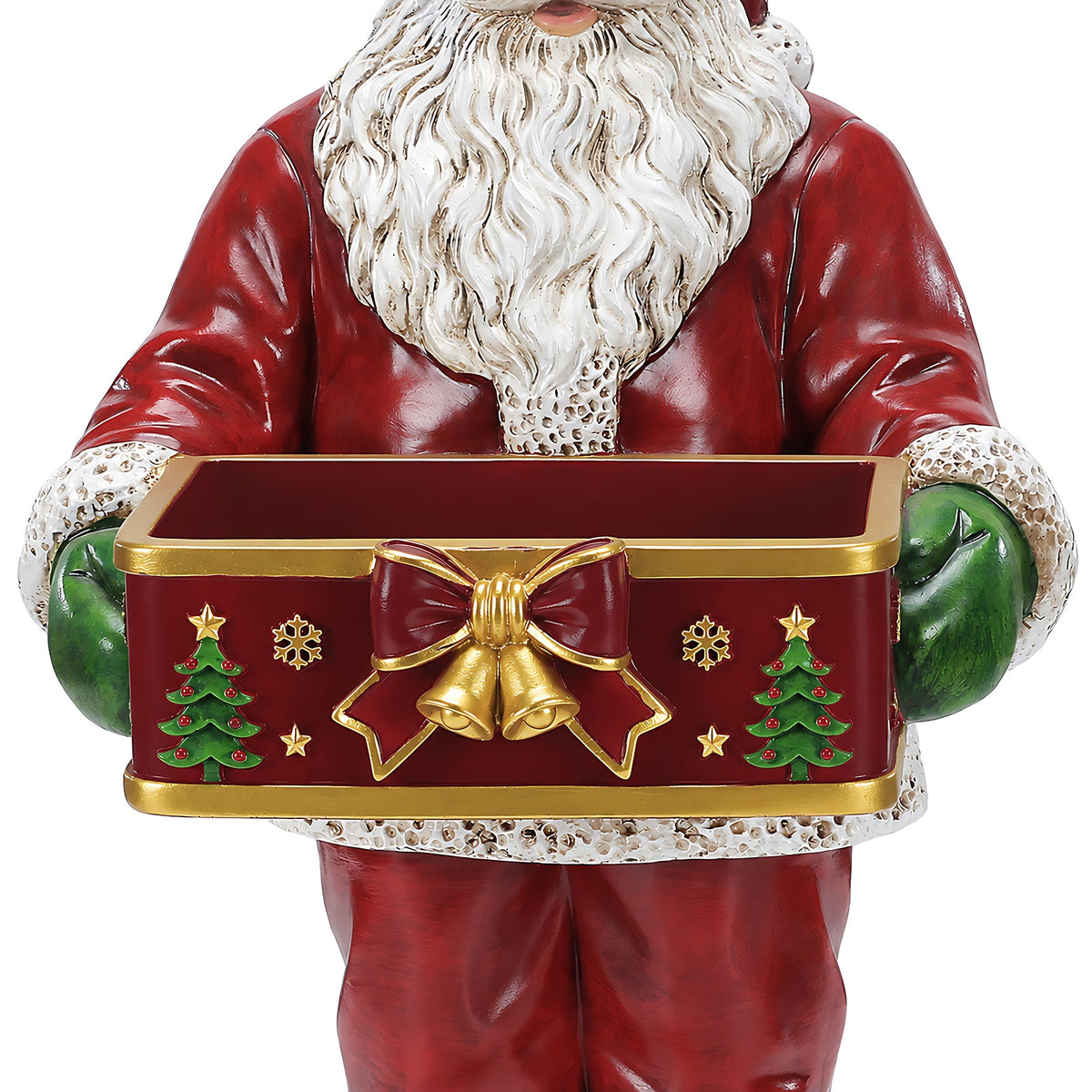 Christmas Santa Claus Statue with Storage Tray, Holiday Tabletop Organizer, Candy Dish & Coffee Table Decor for Living Room, photo 6 of 10