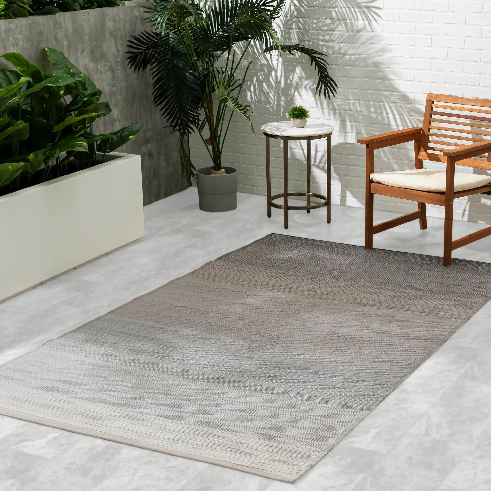 Big Sur - Ash Outdoor Rug for Patio by Fab Habitat