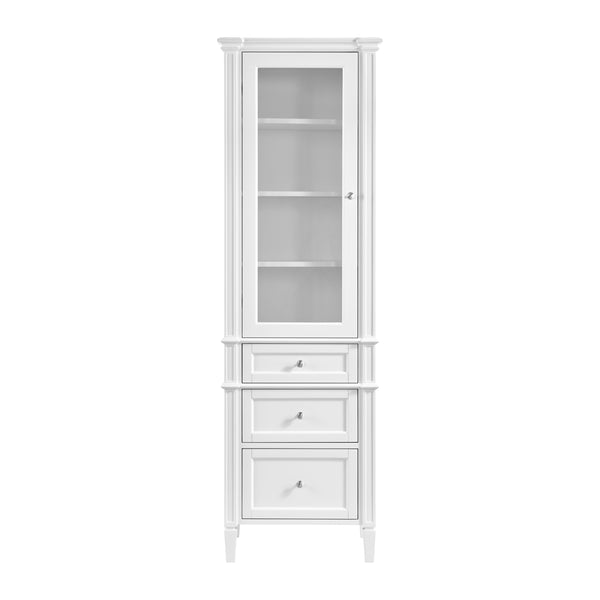 James Martin Brittany Linen Cabinet, Bright White